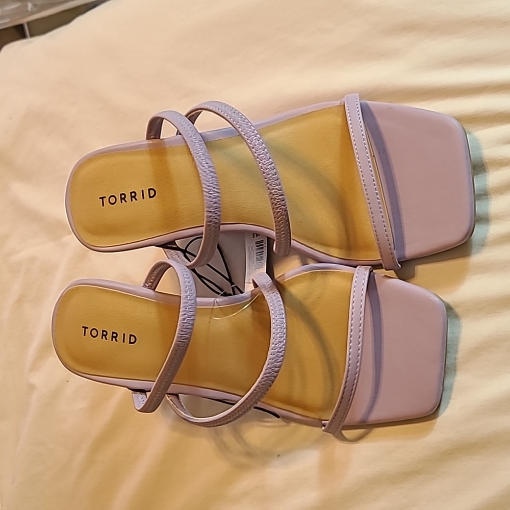 Torrid Purple Suede Sandals with Square Toe Sz. 10.5WW. NWT
